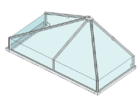 Aluminiumvordach - Modell Madrid 1